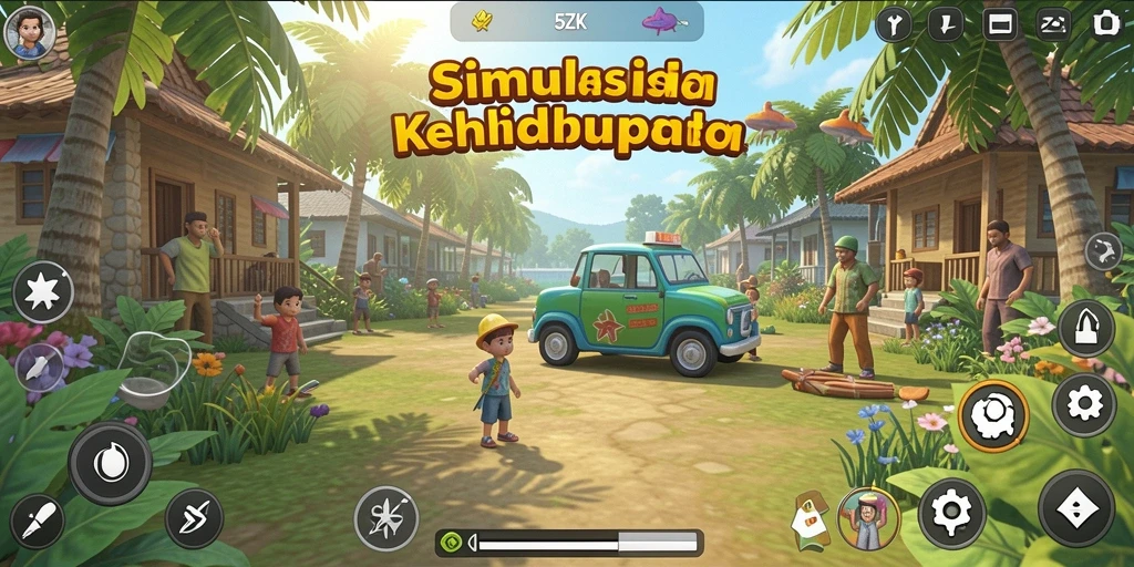Screenshot gameplay <strong>5ZK</strong> menampilkan aksi seru dalam simulasi kehidupan.