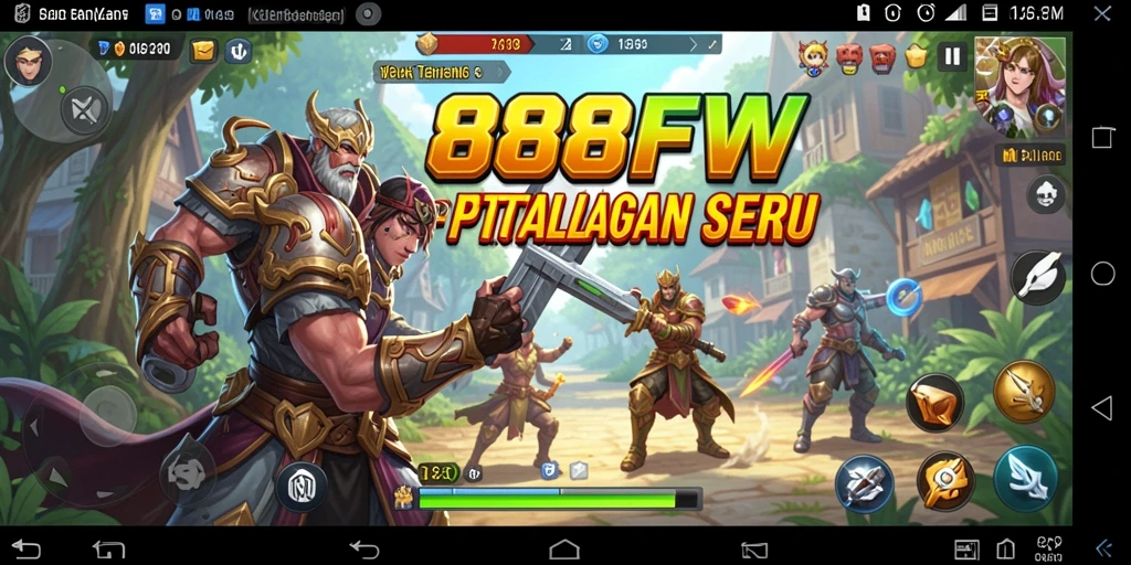 Screenshot utama menunjukkan karakter utama menjelajahi dunia petualangan.