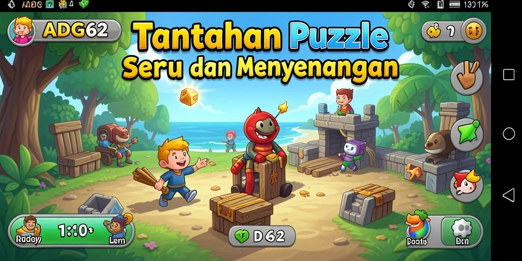 Tampilan gameplay ADG62 yang penuh tantangan puzzle.
