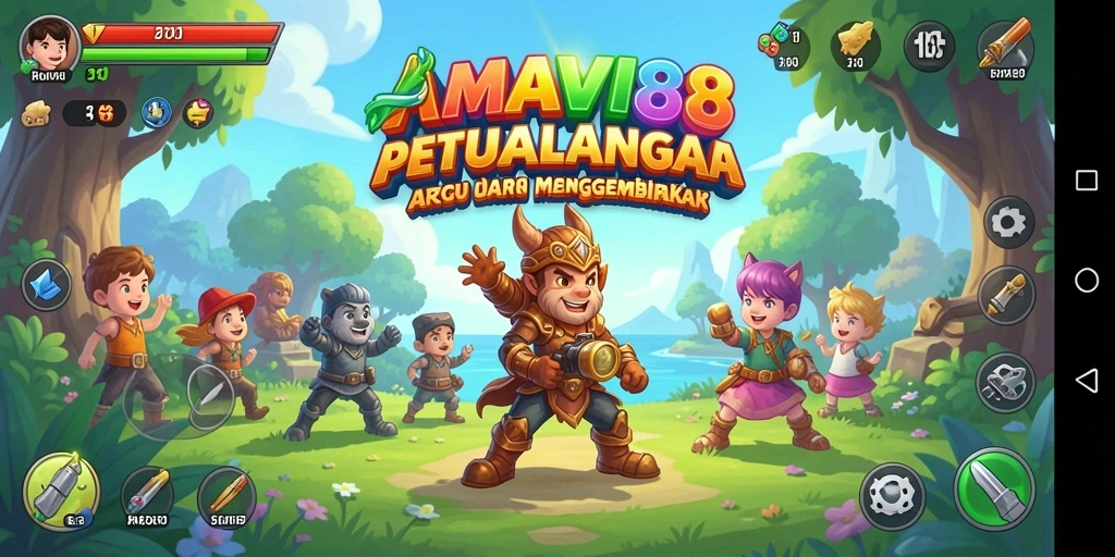 Tampilan gameplay AMAVI88 yang penuh warna dan menantang.