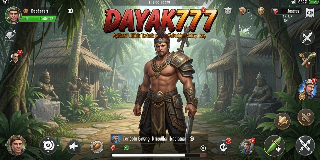 Tampilan antarmuka pengguna aplikasi DAYAK777 yang menarik dan fungsional.