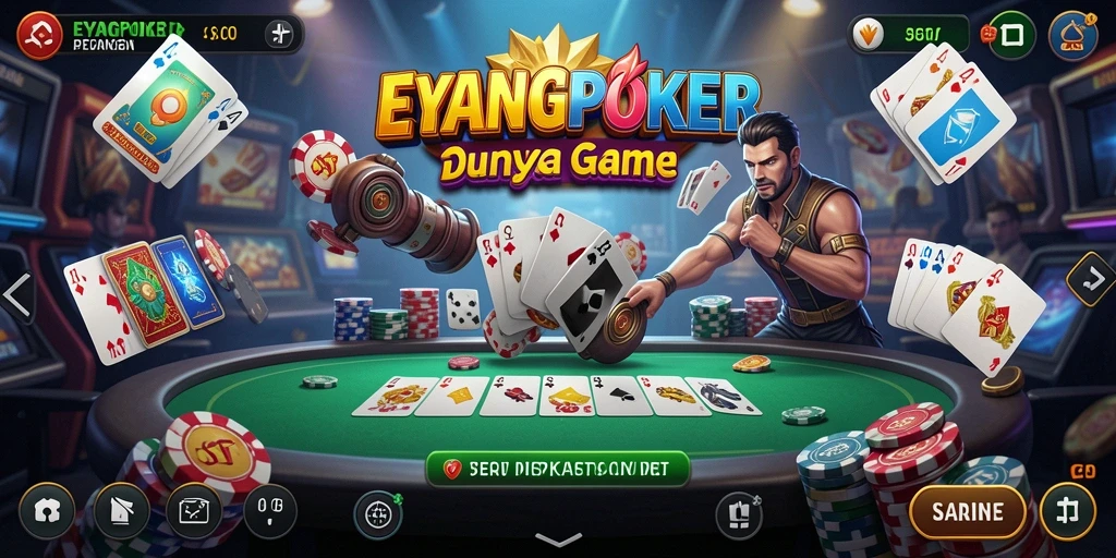 Tangkapan layar dari gameplay <strong>EYANGPOKER</strong> yang penuh aksi pertarungan.