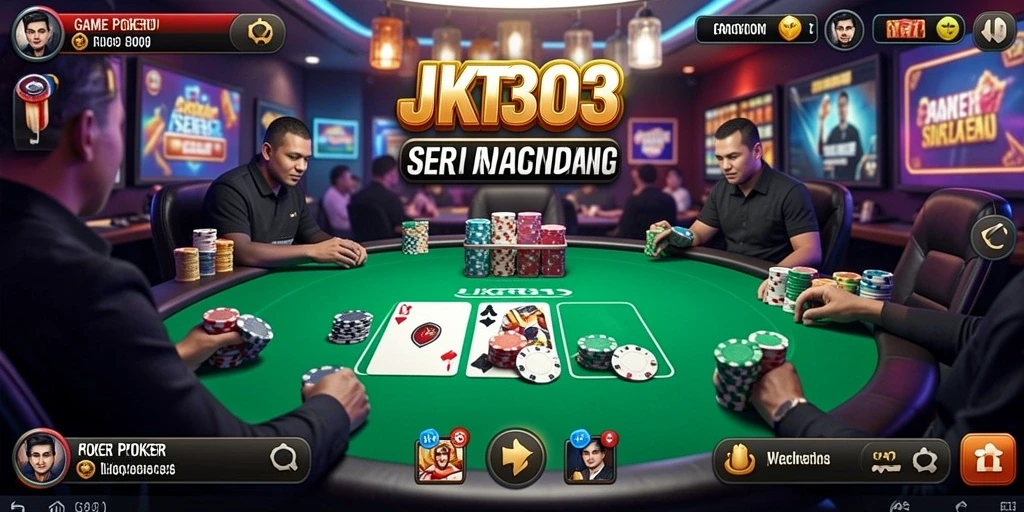 Tampilan gameplay Poker seru di JKT303 dengan fitur menarik.