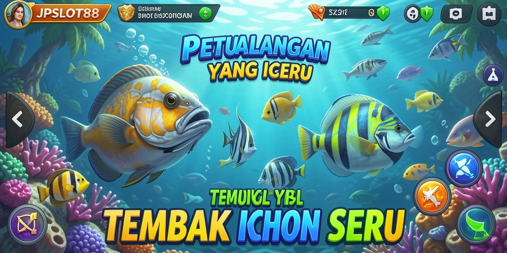 Tampilan screenshot JPSLOT88 yang menunjukkan aksi seru menembak ikan.