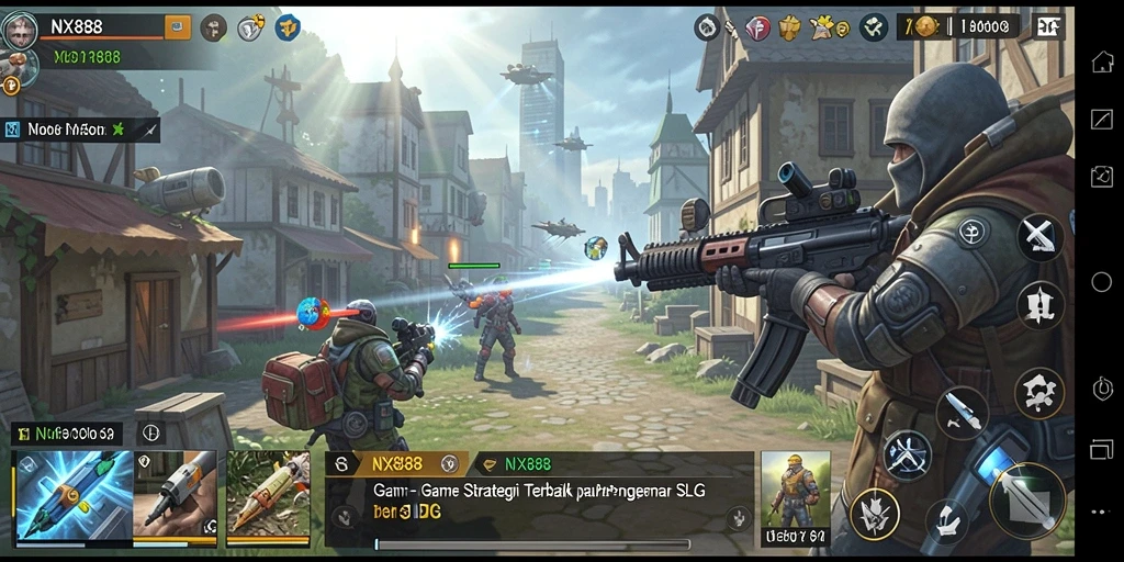 Tampilan gameplay NX888 dengan aksi strategi yang seru.