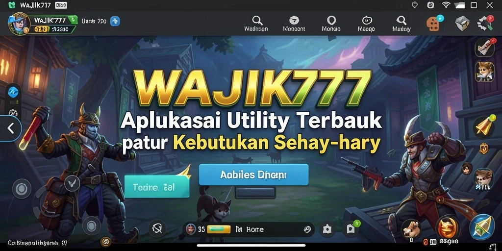 Tampilan utama WAJIK777 dengan fitur pengingat dan manajemen waktu.